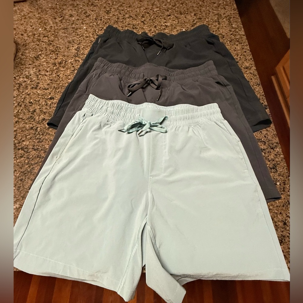 3 pairs of shorts, 7" inseam, large